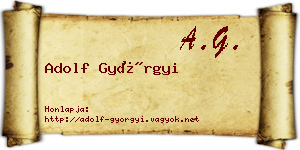 Adolf Györgyi névjegykártya